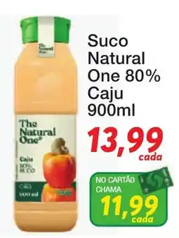 Chama Supermercados Suco natural one 80% caju oferta