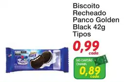 Chama Supermercados Biscoito Recheado Panco Golden Black oferta