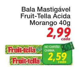 Chama Supermercados Bala Mastigável Fruit-Tella Ácida Morango oferta