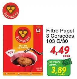 Chama Supermercados Filtro papel 3 corações oferta