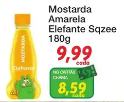 Chama Supermercados Mostarda amarela elefante sqzee oferta