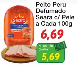 Chama Supermercados Peito Peru Defumado Seara c/ Pele oferta