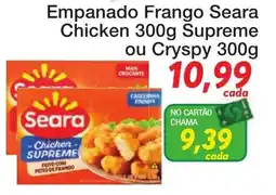 Chama Supermercados Empanado frango seara chicken 300g supreme ou crispy 300g oferta
