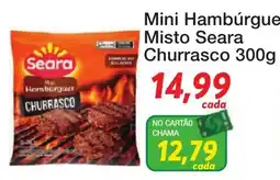 Chama Supermercados Mini Hambúrguer Misto Seara Churrasco oferta