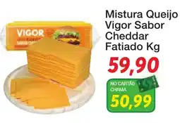 Chama Supermercados Mistura Queijo Vigor Sabor Cheddar Fatiado oferta
