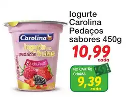 Chama Supermercados logurte carolina pedaços sabores oferta
