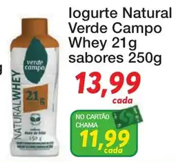 Chama Supermercados Iogurte Natural Verde Campo Whey 21g sabores oferta