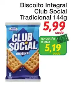 Chama Supermercados Biscoito integral club social tradicional oferta