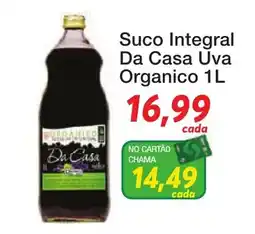 Chama Supermercados Suco integral da casa uva organico oferta