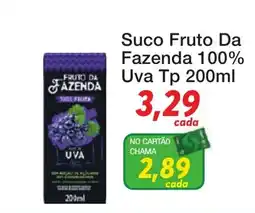 Chama Supermercados Suco fruto da fazenda 100% uva tp oferta