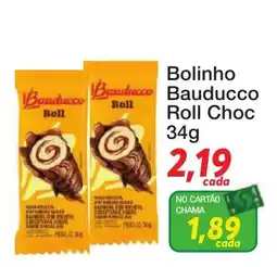 Chama Supermercados Bolinho Bauducco Roll Choc oferta