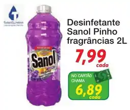 Chama Supermercados Desinfetante Sanol Pinho fragrâncias oferta