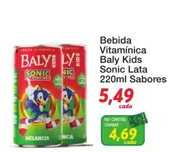 Chama Supermercados Bebida Vitamínica Baly Kids Sonic Lata oferta