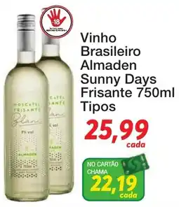 Chama Supermercados Vinho Brasileiro Almaden Sunny Days Frisante oferta
