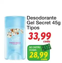 Chama Supermercados Desodorante Gel Secret Tipos oferta
