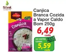 Chama Supermercados Canjica branca cozida a vapor caldo bom oferta