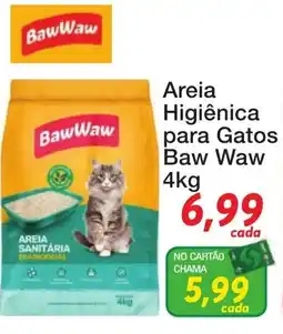 Chama Supermercados Areia higiênica para gatos baw waw oferta