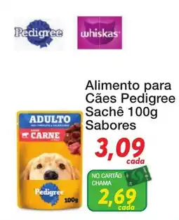 Chama Supermercados Alimento para Cães Pedigree Sachê 100g Sabores oferta