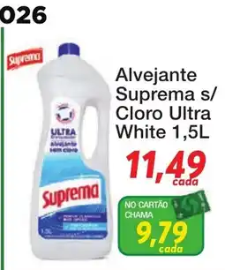 Chama Supermercados Alvejante Suprema s/ Cloro Ultra White oferta