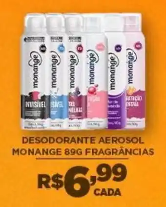 Desodorante aerosol monange 89g fragrâncias