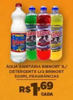 DB Supermercados água sanitária brinort 1l/ detergente liq brinort 500ml fragrâncias oferta