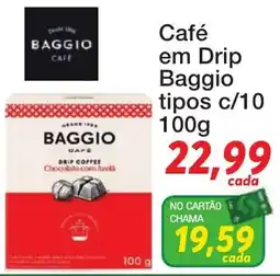 Chama Supermercados Café em Drip Baggio tipos c/10 oferta