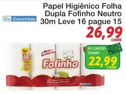 Chama Supermercados Papel Higiênico Folha Dupla Fofinho Neutro oferta