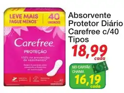 Chama Supermercados Absorvente Protetor Diário Carefree c/40 Tipos oferta