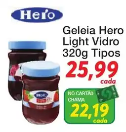 Chama Supermercados Geleia Hero Light Vidro oferta