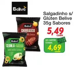 Chama Supermercados Salgadinho s/glúten belive oferta