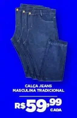 DB Supermercados Calça jeans masculina tradicional oferta