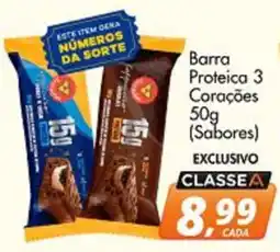 Delta Supermercados Barra Proteica 3 Corações oferta