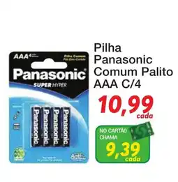 Chama Supermercados Pilha Panasonic Comum Palito AAA oferta