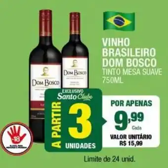 Vinho brasileiro dom bosco tinto mesa suave
