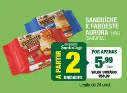 Santo Supermercados Sanduíche x faroeste aurora oferta