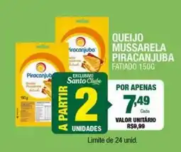Santo Supermercados Queijo mussarela piracanjuba oferta
