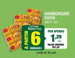 Santo Supermercados Hambúrguer sadia misto 56g oferta