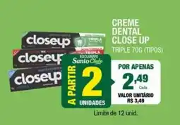 Santo Supermercados creme dental close up oferta