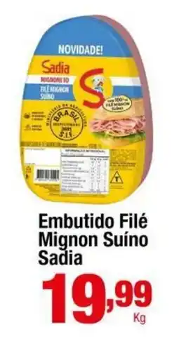 Santo Supermercados Embutido Filé Mignon Suíno Sadia oferta