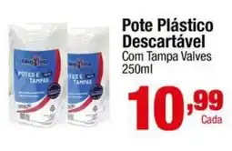 Santo Supermercados Pote Plástico Descartável Com Tampa Valves oferta