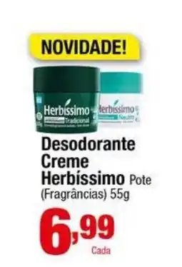 Santo Supermercados Desodorante Creme Herbissimo Pote oferta