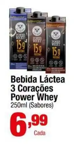 Santo Supermercados Bebida Láctea 3 Corações Power Whey oferta