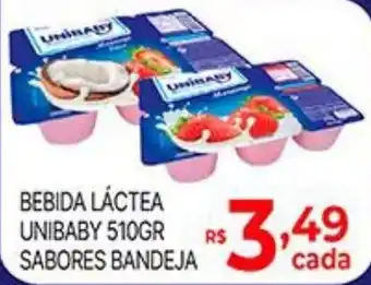 Bebida láctea unibaby sabores bandeja