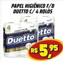 Zattão Supermercado Papel higiênico f/d duetto c/ 4 rolos oferta
