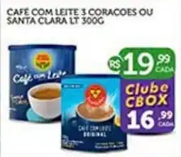 CenterBox Café com leite 3 corações ou santa clara lt oferta