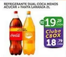 CenterBox Refrigerante dual coca menos acucar + fanta laranja 2l oferta