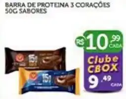 CenterBox Barra de proteína 3 corações oferta
