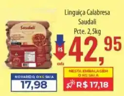 Supermercados BH Linguiça Calabresa Saudali oferta