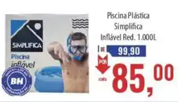 Supermercados BH Piscina Plástica Simplifica Inflável Red. 1.000L oferta