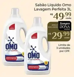 Dona de Casa Sabão Líquido Omo Lavagem Perfeita oferta